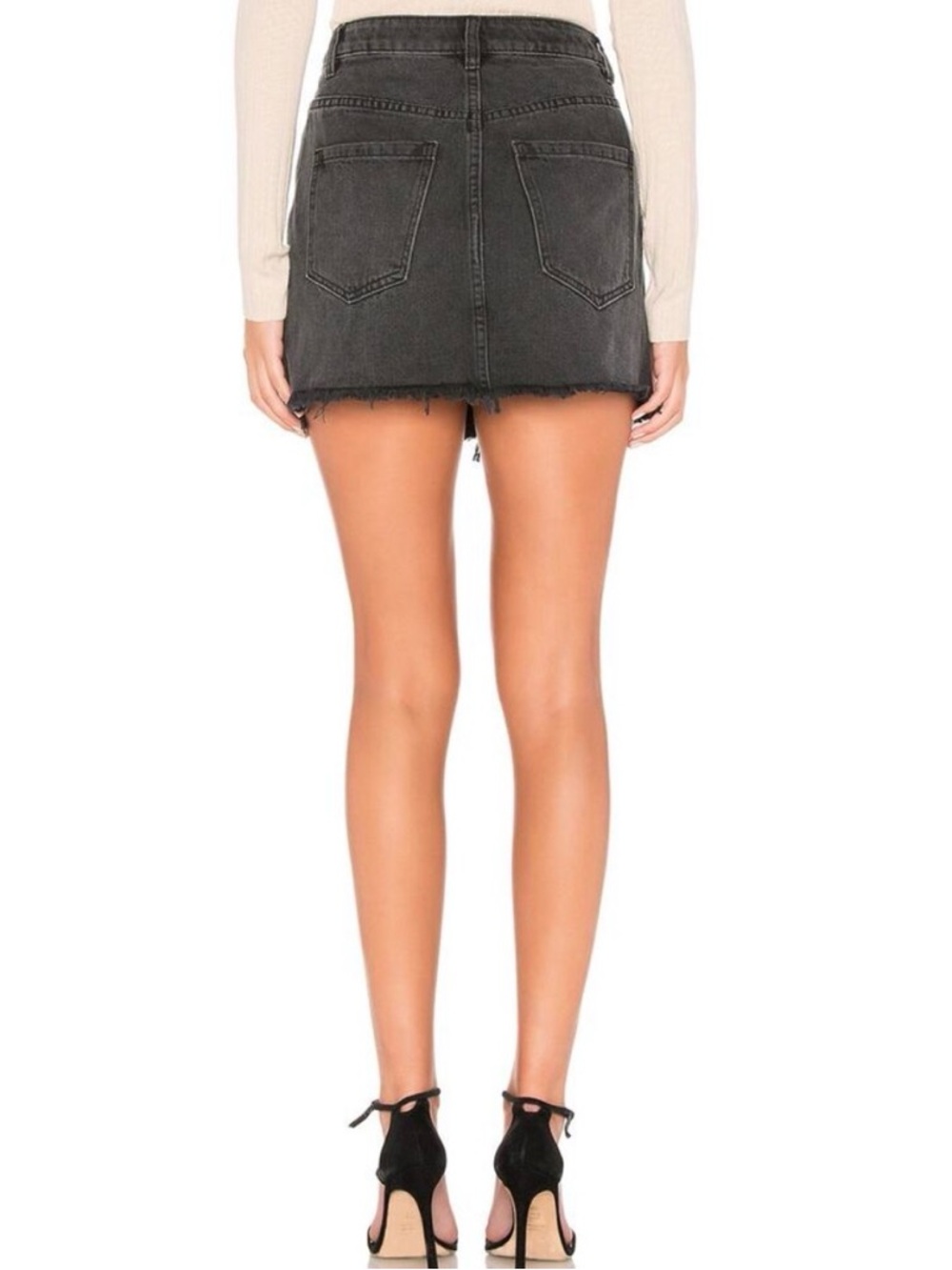 FREE PEOPLE Denim zip front Mini Skirt - Picture 3 of 10